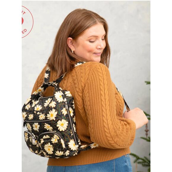 Lug Zipliner Gray Nylon Convertible Hobo Crossbody Travel Versatile Bag Purse - Picture 5 of 14